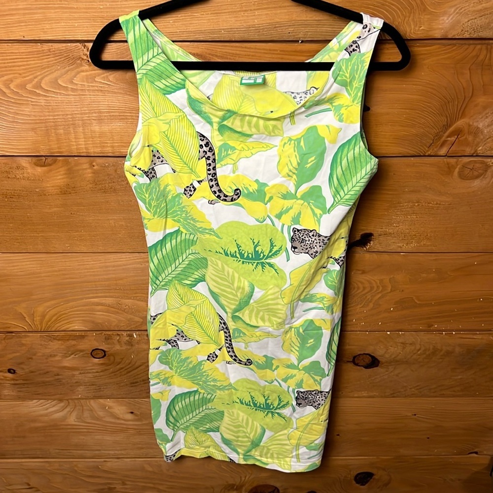 Manuel Canovas Paris Dress 12 jungle leaf cheetah‎ Print BodyCon vacation resort